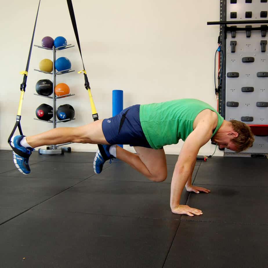 Man performing the TRX mountain climber