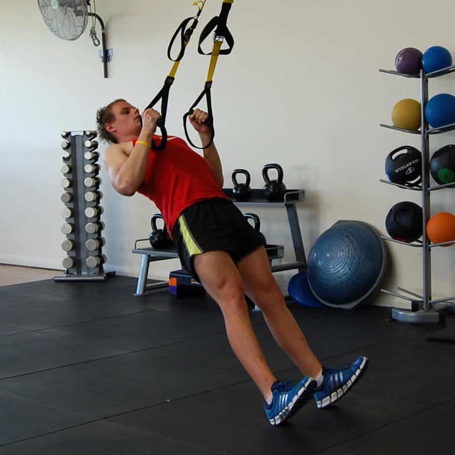Man performing a TRX row